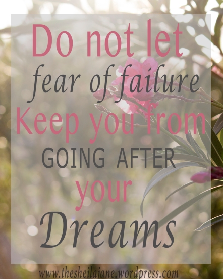 Do not let fear of failure keep you from going after your dreams